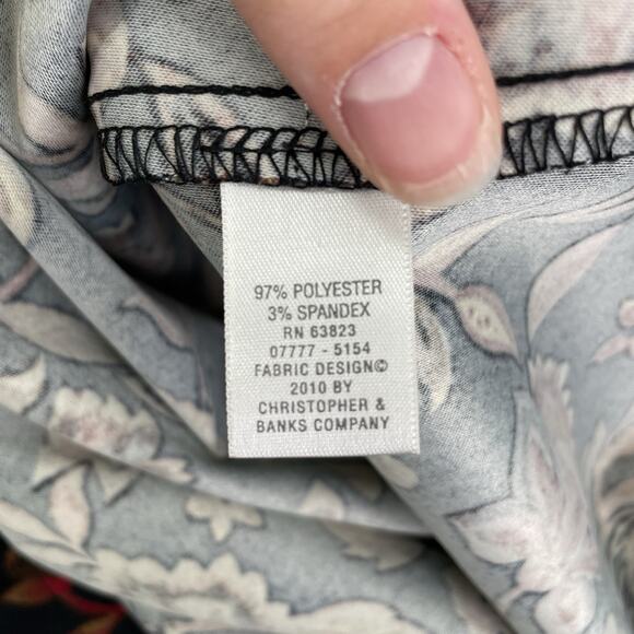 Christopher & Banks Wrap Skirt 14 Black Red Gold Floral Midi Side Button & Top - Picture 8 of 9